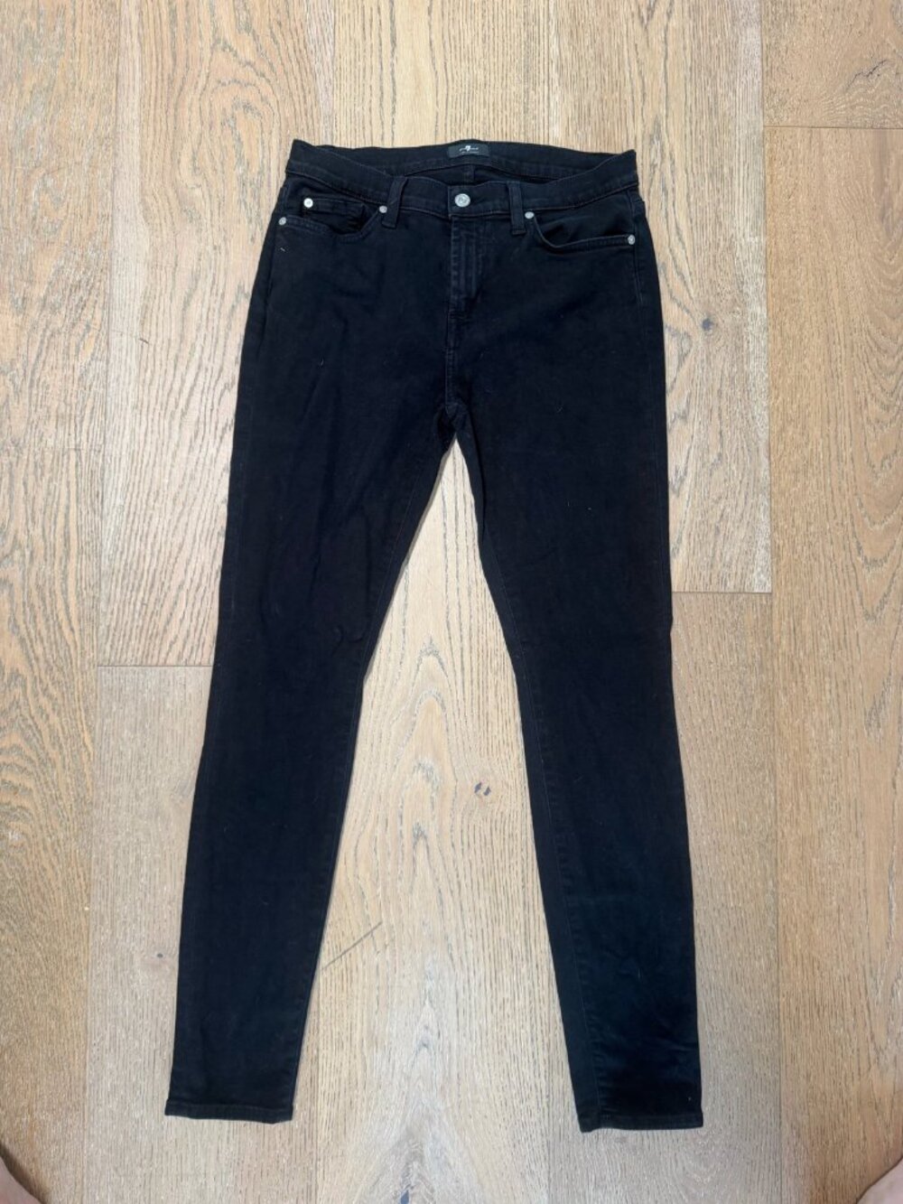 7 For All Mankind Gwenevere Black Skinny Jeans Size 30